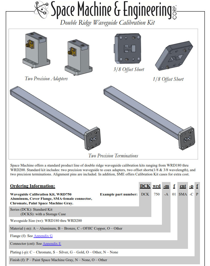 Double Ridge Waveguide Calibration Kits LTEQ MICROWAVE
